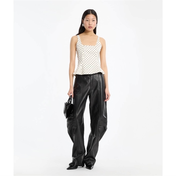 Rotate Polka Dot Sleeveless Top, Creme